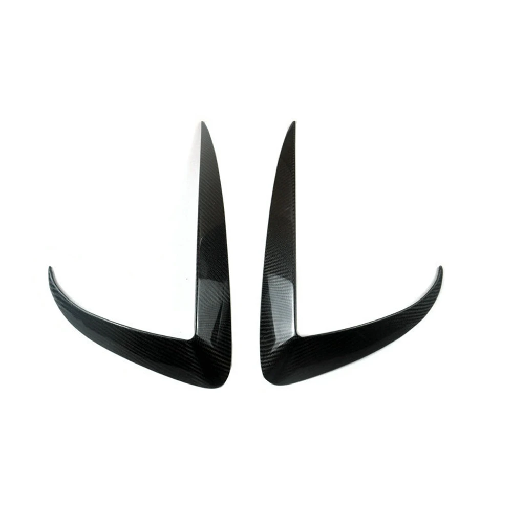 

Real Carbon Fiber Car Front Bumper Splitter Spoiler Covers Trim Fog Lights Eyebrow Sticker for Tesla Model 3 2017-2021
