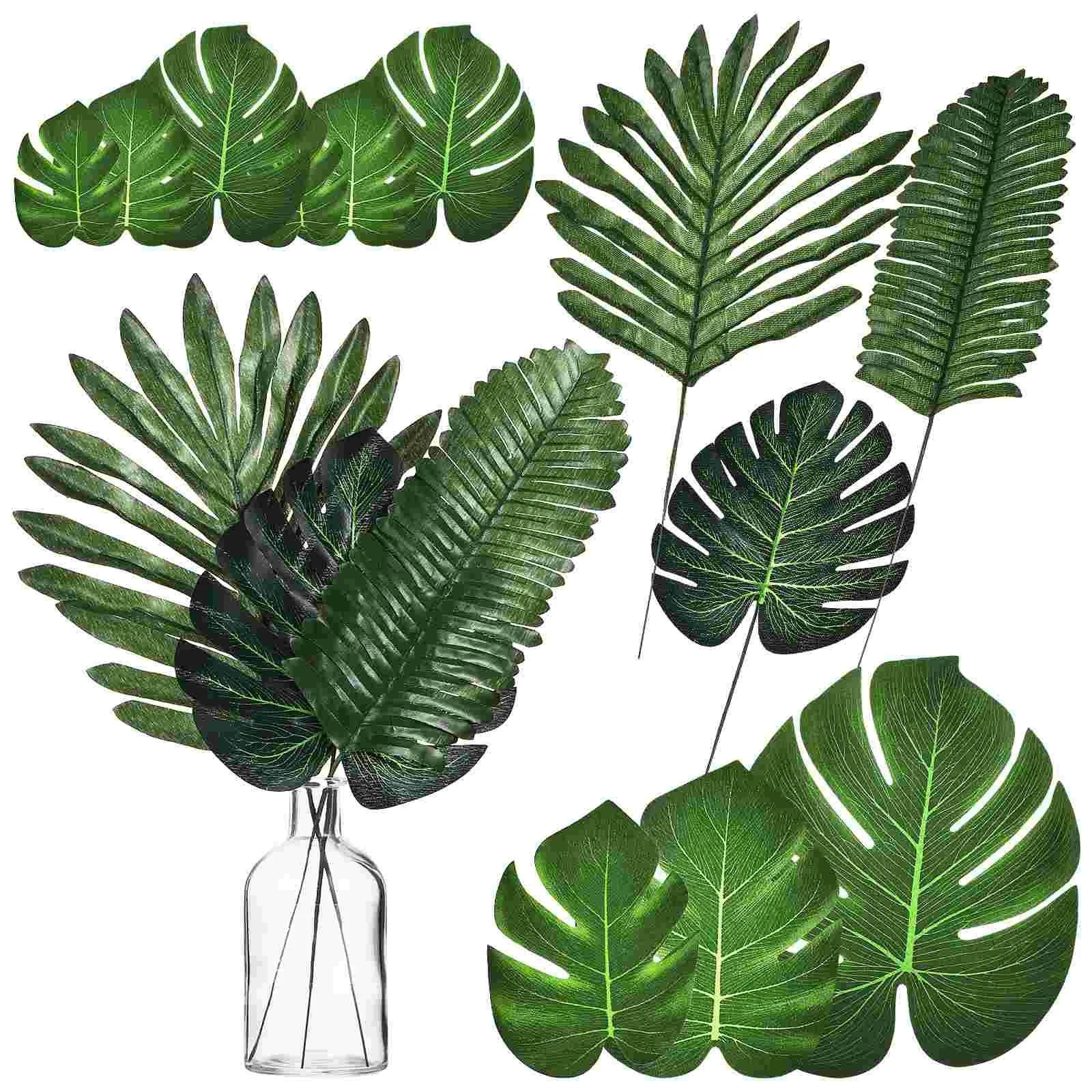 

30 Pcs Artificial Monstera Leaf Realistic Leaf Hawaiian Decorations Simulated Leaf Adornment Palm Leaf Decor Leaves Layout Decor