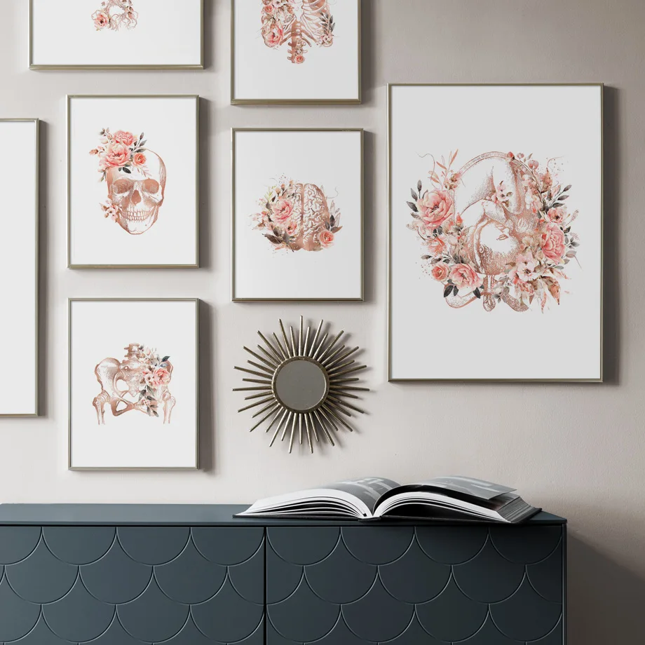 Медицинская анатомия череп желудочно-кишечная система настенная Картина на