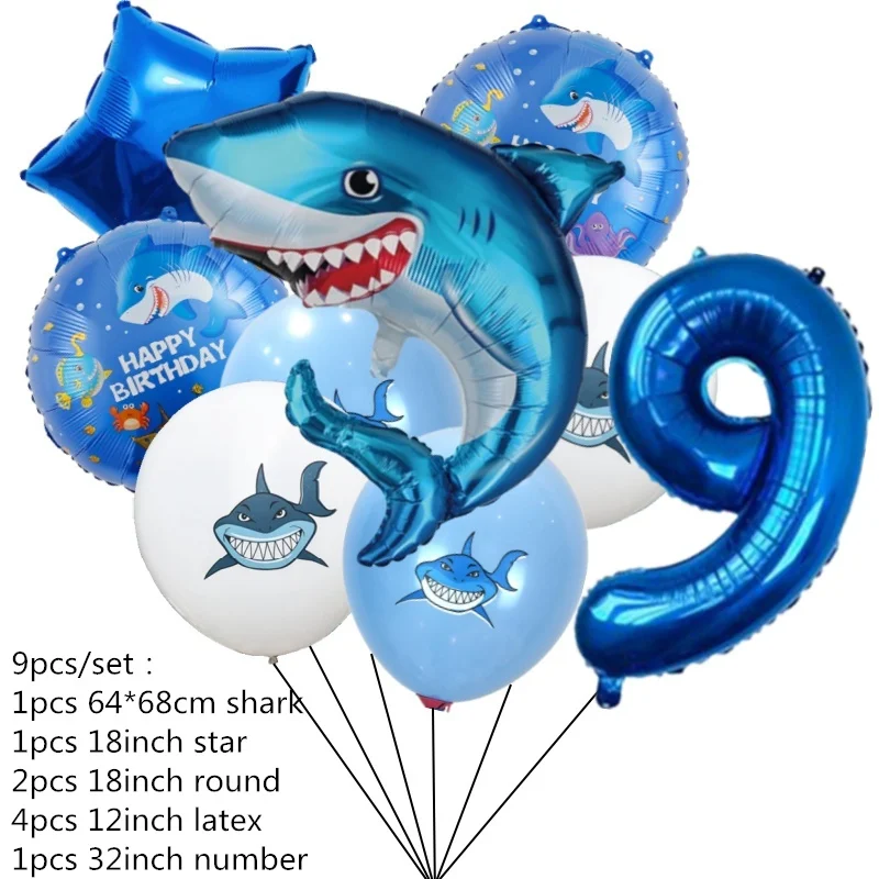 

Мультяшные морские животные, океанская акула, наборы одноразовой посуды для дня рождения, воздушные шары, тарелки, баннер для чашек, украшения для детского душа, вечеринки