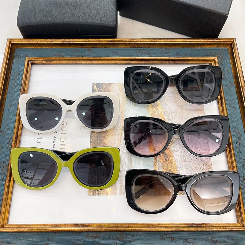 

Green Fashion Round Large Frame Sunglasses 2022 Brand Star Style Luxury Anti-UV Women Oversized Glasses Summer Vintage VE4486