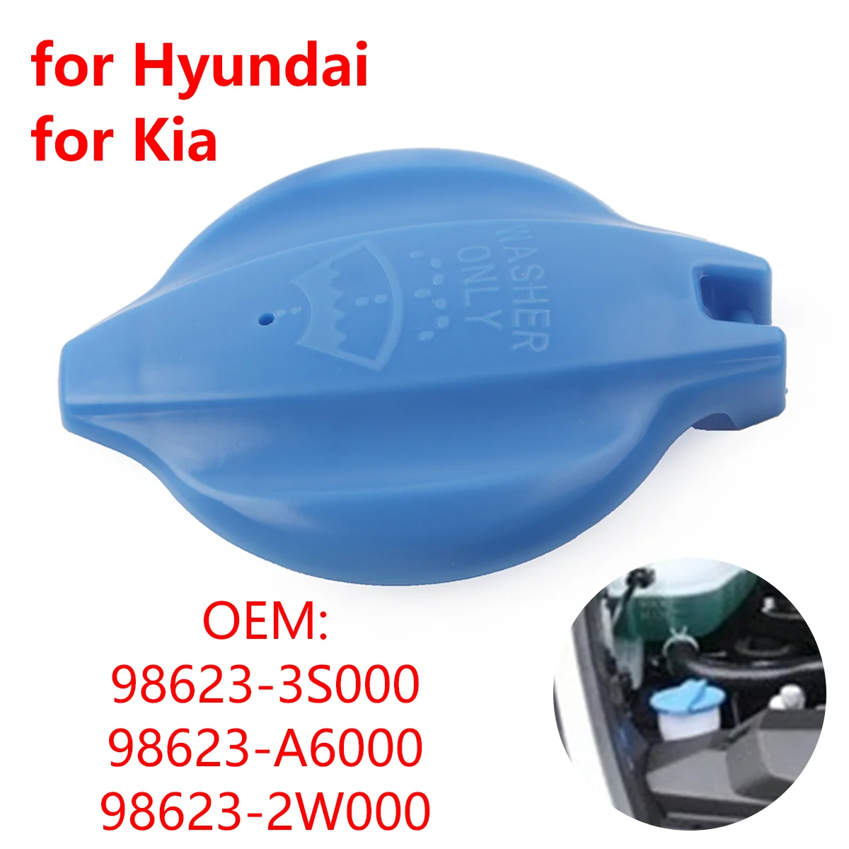 

98623A6000 Автомобильный бак для омывателя лобового стекла, крышка бака для Hyundai Sonata Santa Fe Kona для Kia Soul Cerato