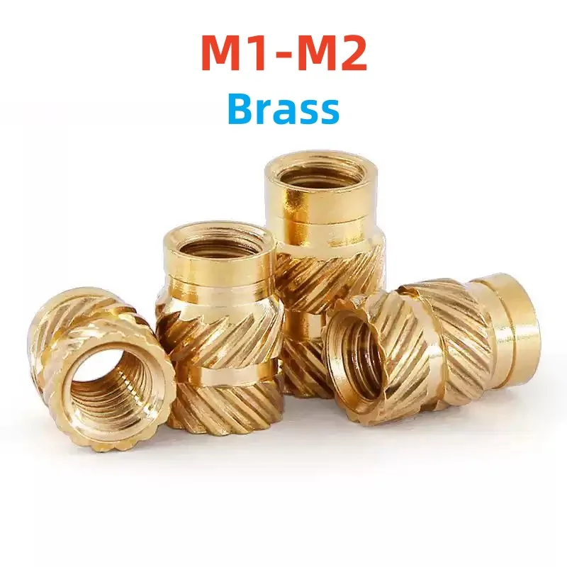 

M1 M1.4 M1.6 M1.7 M2 Вставка Латунная гайка Двойная саржевая вставная гайка для 3D-принтера Пластиковый корпус