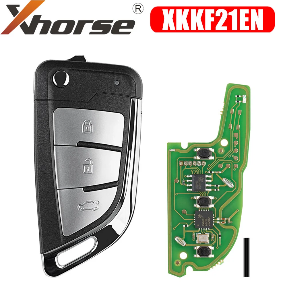 

Xhorse XKKF21EN Проводной дистанционный ключ, НОЖ, 2 стиля, флип, 3 кнопки