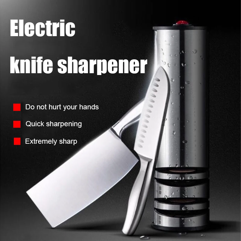

Электрическая точилка для ножей, быстрая заточка ножей, 110 В, 220 В, вилка стандарта США, ЕС, Великобритании, кухонные принадлежности