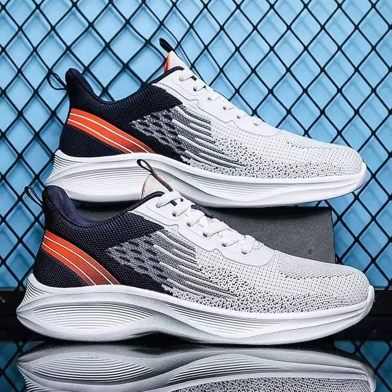 Мужские повседневные кроссовки легкие сетчатые на плоской подошве удобные