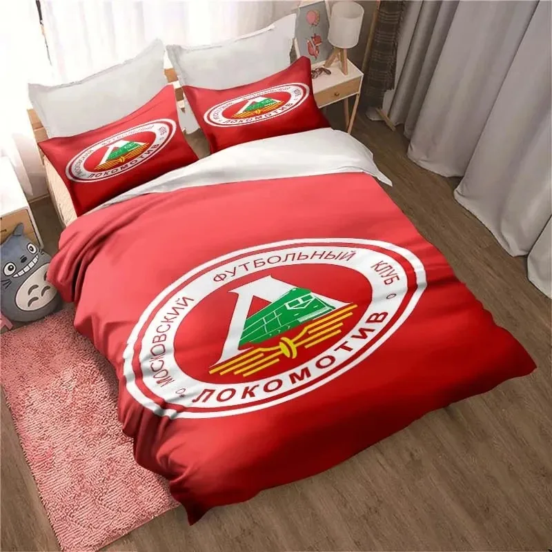 FC Lokomotiv Moscow Football Print Bedding Set Cute Quilt Cover Bed with Pillowcase Custom