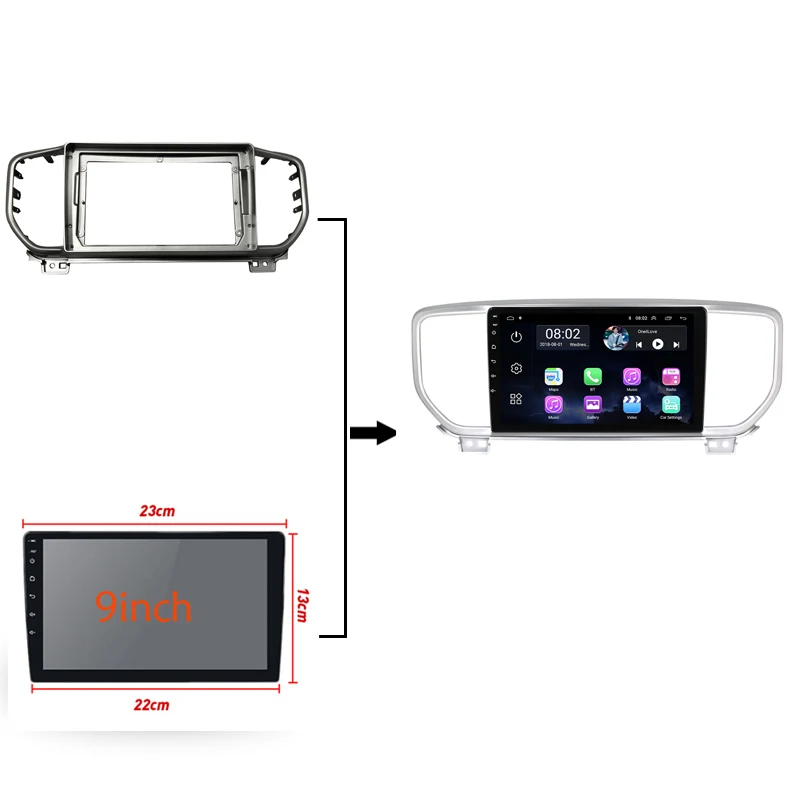 

Double Din Radio Fascia fit for KIA SPORTAGE KX-5 2015-2018 Stereo Panel Android player Frame GPS DVD Player Install Kit Bezel