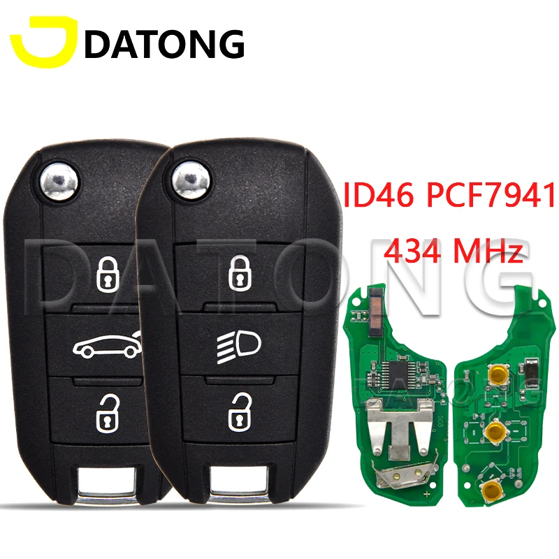

CHANKey World Car Remote Control Key For Peugeot 208 2008 301 308 508 5008 Citroen C-Elysee C4-Cactus 434MHz ID46 PCF7941 Chip
