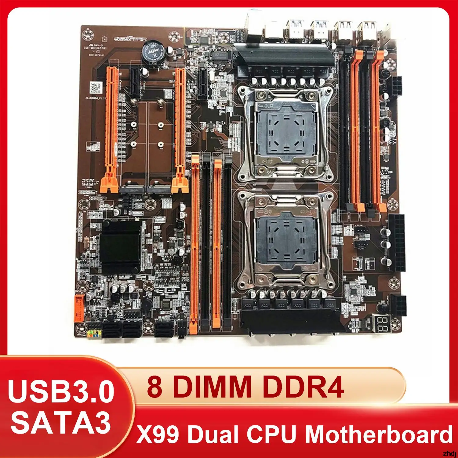 

X99 Dual CPU Motherboard LGA 2011 v3 With Dual M.2 Slot 8 DIMM DDR4 E-ATX USB3.0 SATA3 With Dual Xeon Processor 4 PCIE Mainboard