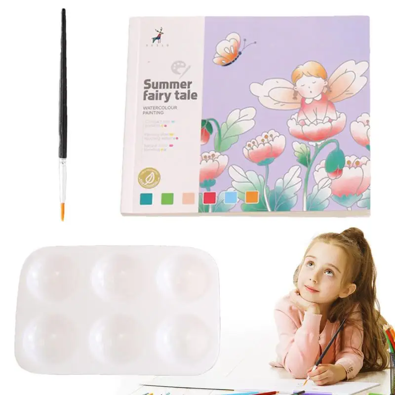 

Kids Watercolor Book Interesting Toddles Watercolor Book 20 Pages Portable Water Painting With Brush Palette Graffiti