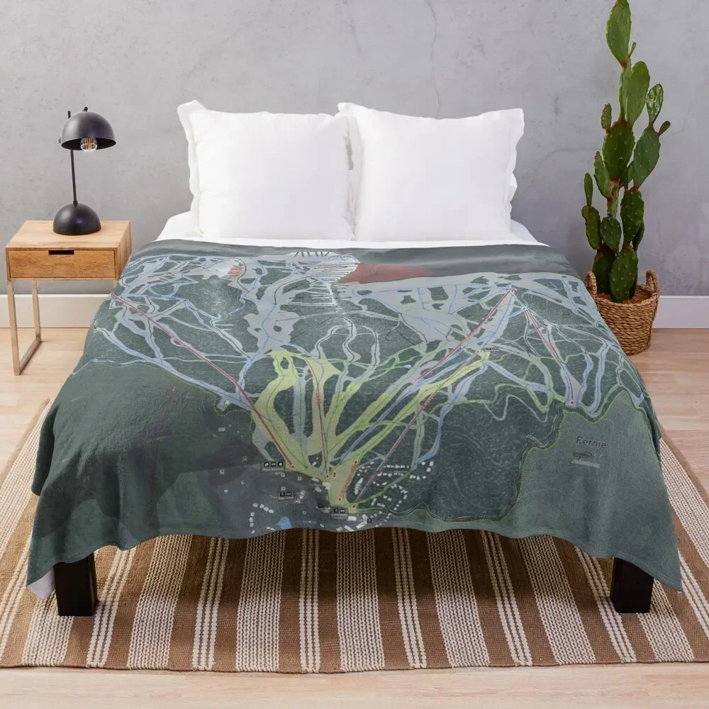 Фланелевое одеяло Fernie Resort Trail Map