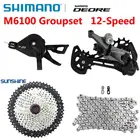 Скоростной переключатель передач SHIMANO DEORE M6100 1x12, набор скоростей для горного велосипеда M6100, рычаг переключения передач, задний переключатель солнечного света, кассета 50T 52T