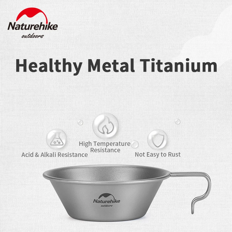 Naturehike Сверхлегкая подвесная титановая чаша 450 мл для кемпинга пикника пешего