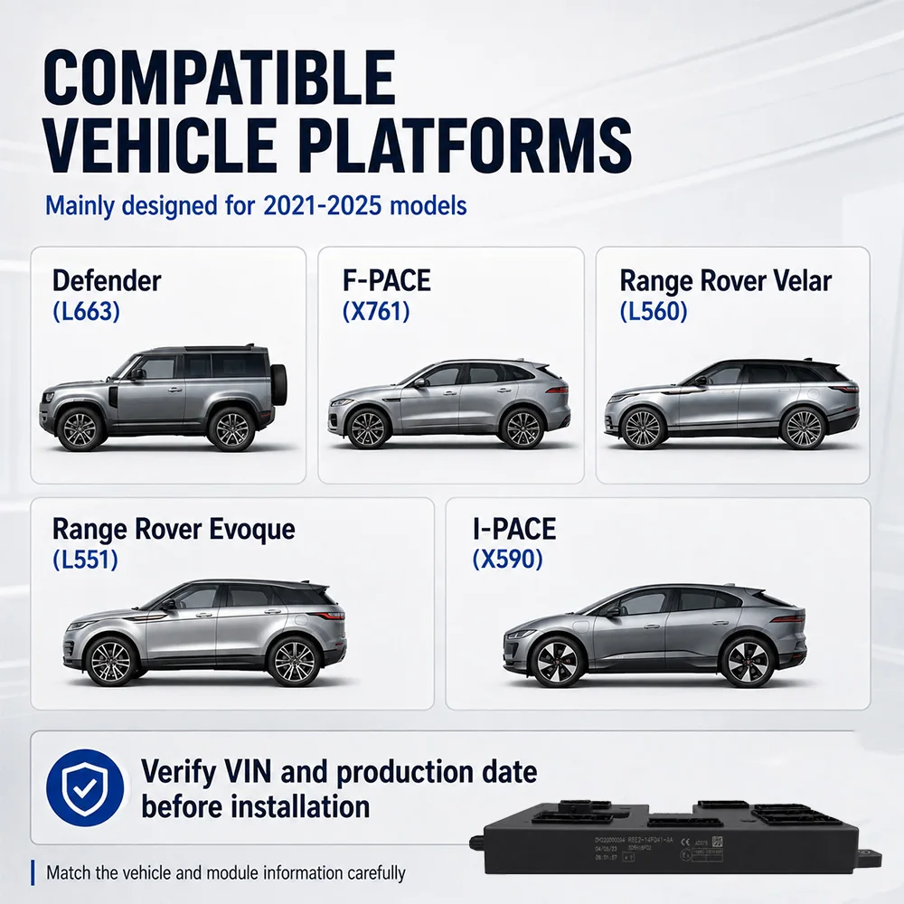 Фото Блок управления кузовом (BCM) R8E2-14F041-AA для Land Rover Jaguar, протестированные автозапчасти. №5