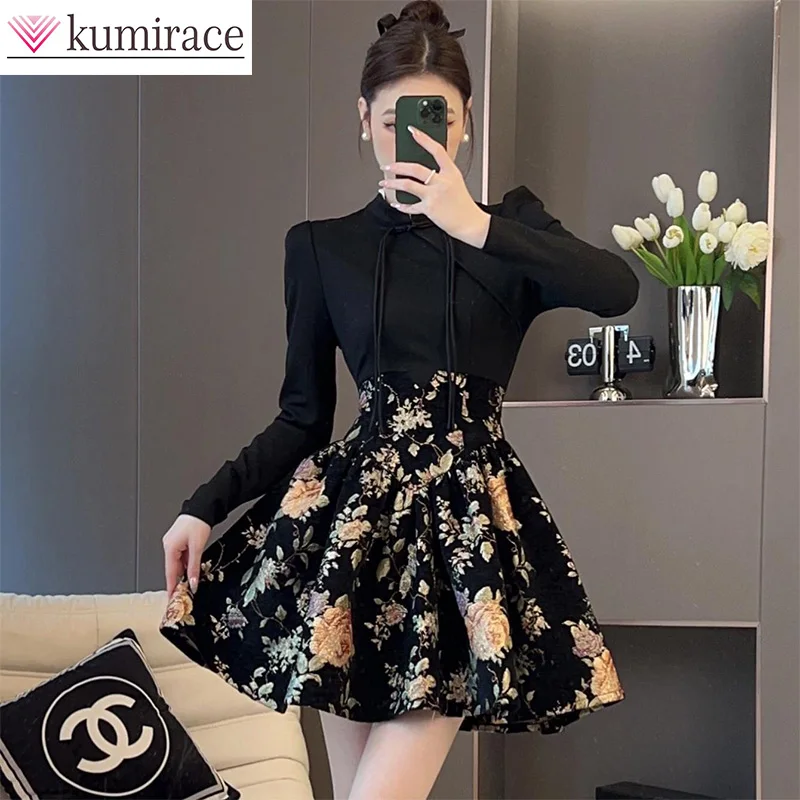 Новое ретро-платье в стиле французской Хепберн Коллекция весна-осень короткая