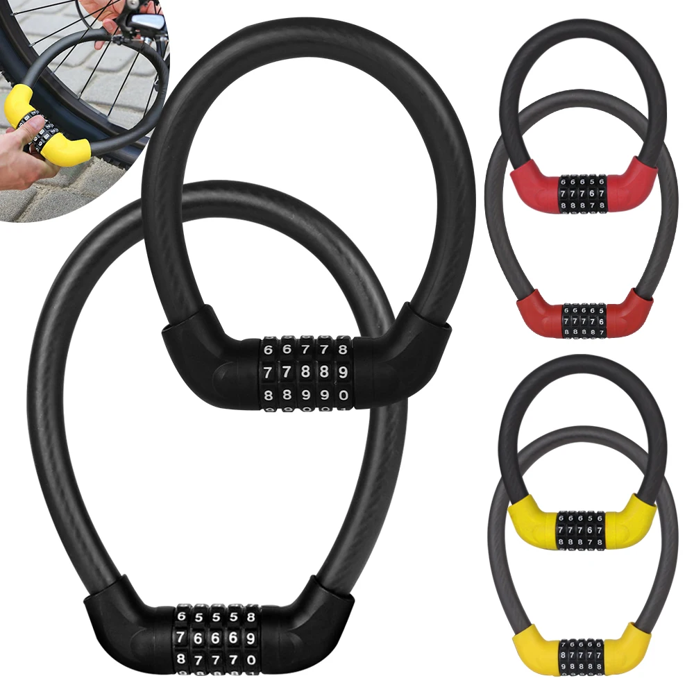 Велосипедный замок с защитой от кражи для горного велосипеда 5 цифрами и кодом