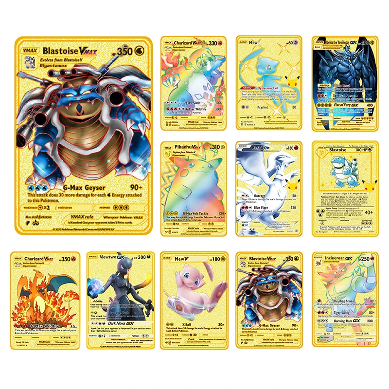 

Pokemon Cards Metal Gold Card Pikachu Charizard Vmax Card Collection Gift Children's Anime Game Collection Pokemon Card Toy