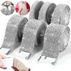 Самоклеящаяся кристаллическая Стразы, алмазная лента, сделай сам, декоративная наклейка Стразы для творчества, украшение для автомобиля, телефона