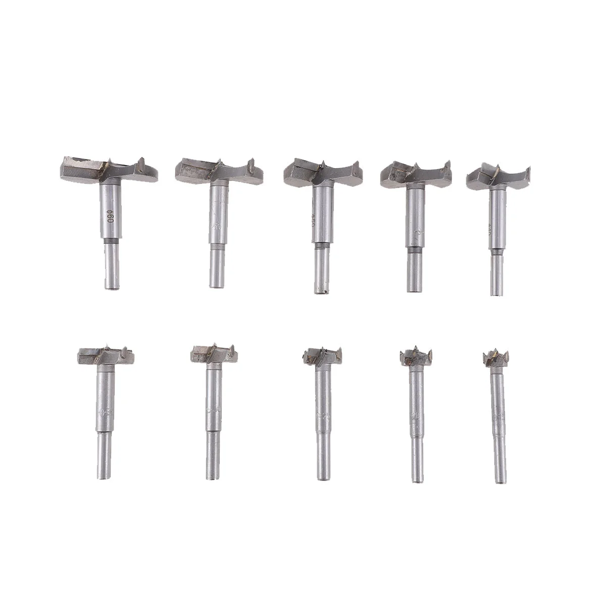 

10pcs Auger Drill Bit Set Wood Cutter Hex Wrench Woodworking Hole for Power Tools 15mm 20mm 25mm 30mm 35mm 40mm 45mm 50mm 55mm