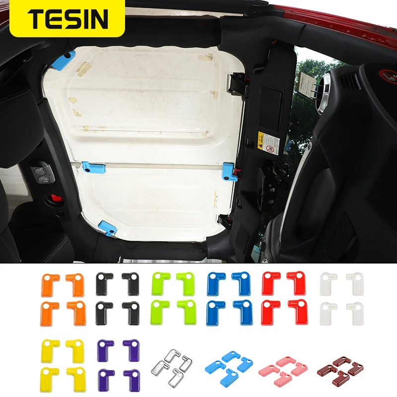 

TESIN ABS Car Interior Top Demolition Switch Roof Handle Decoration Cover Stickers Accessories for Jeep Wrangler JK 2007-2017