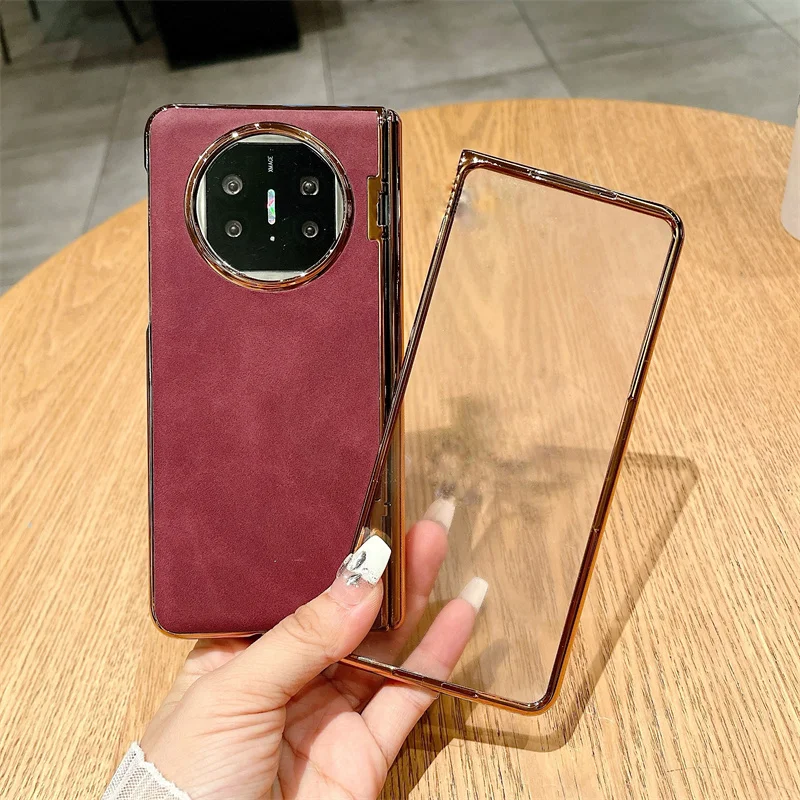 Роскошный кожаный матовый чехол для телефона Huawei Mate X5 X3 ударопрочный с рамкой и