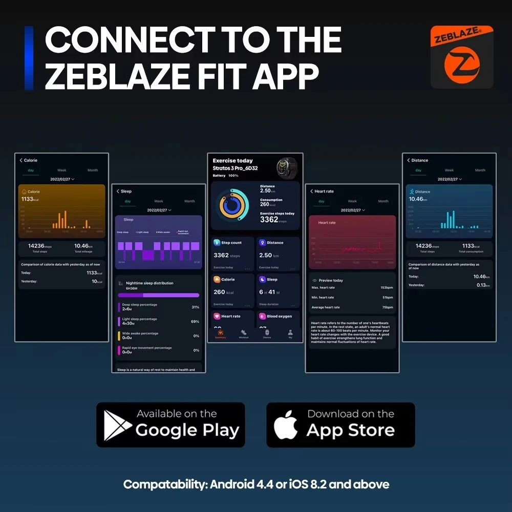 Фото Zeblaze Stratos 3 PRO GPS Смарт-часы для мужчин, женщин, детей, GPS, Bluetooth, телефонные звонки, спортивный фитнес-навигатор, reloj inteligente №3