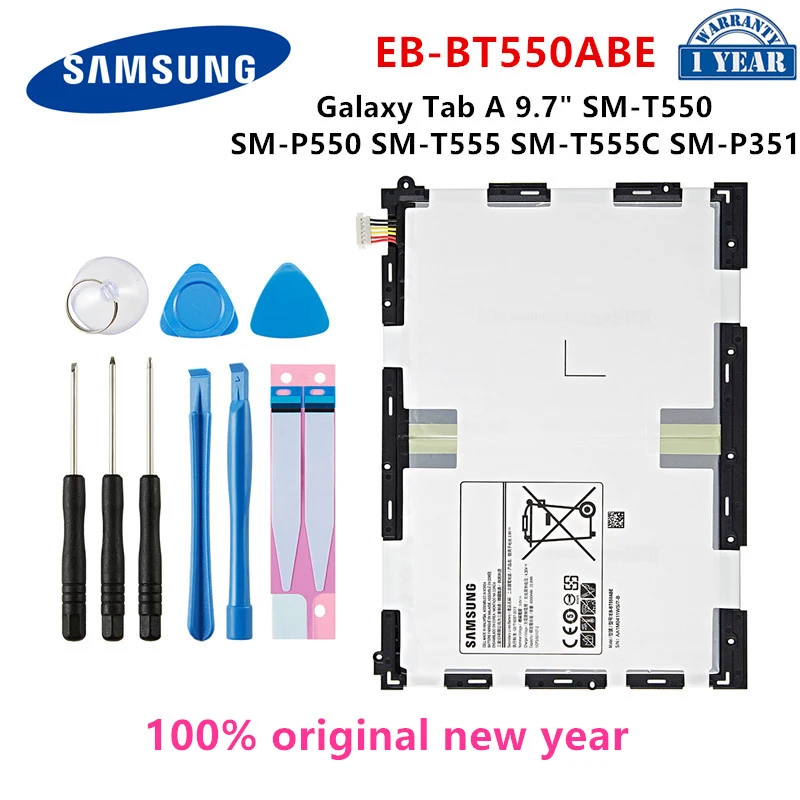 

SAMSUNG Orginal Tablet EB-BT550ABE 6000mAh Battery For Samsung Galaxy Tab A 9.7" SM-T550 SM-P550 SM-T555 SM-T555C SM-P351 +Tools