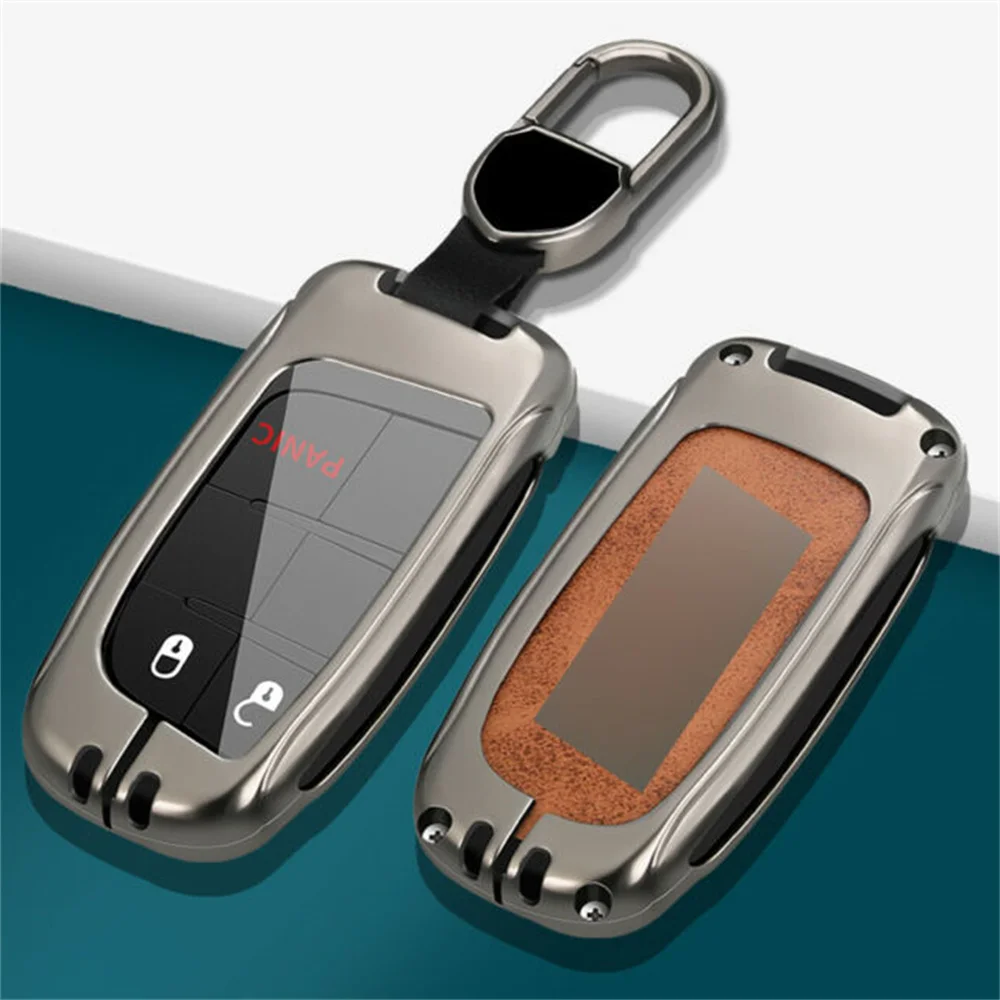 

For Jeep Dodge Chrysler Zinc Alloy Car Remote Key Fob Cover Shell Case Holder Skin Bag Protector Accessories Styling