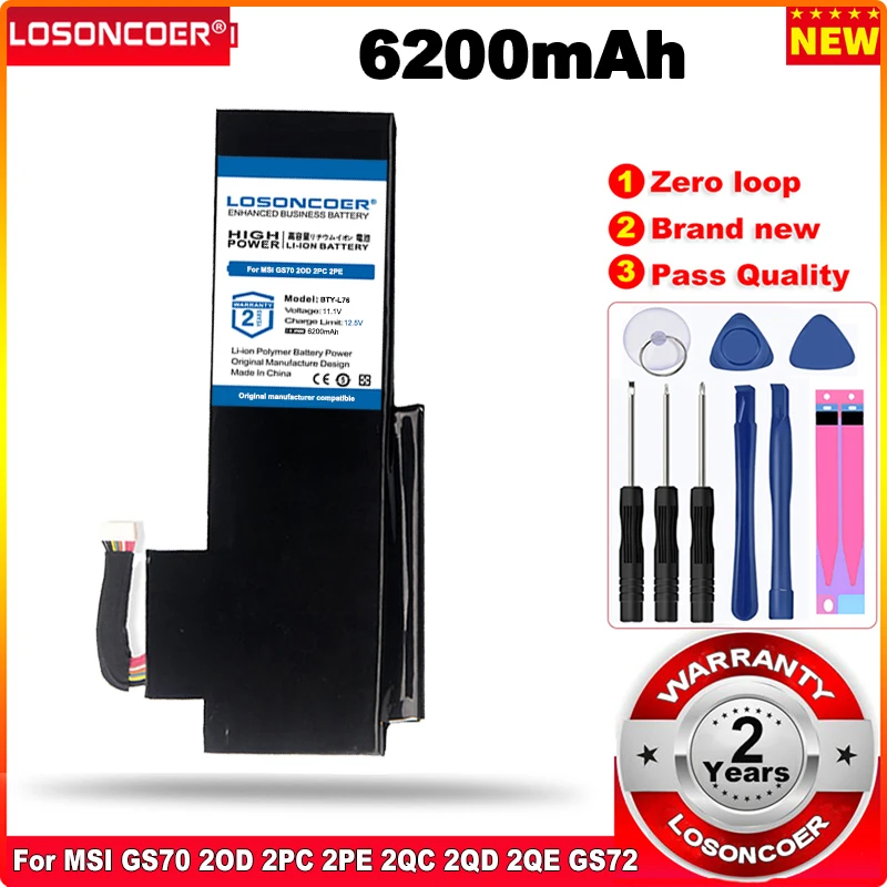 LOSONCOER BTY-L76 Батарея для MSI GS70 2OD из 2 предметов 2PE 2QC 2QD 2QE GS72 MS-1771 MS-1772 MS-1773 MS-1774 MEDION X7613 MD98802