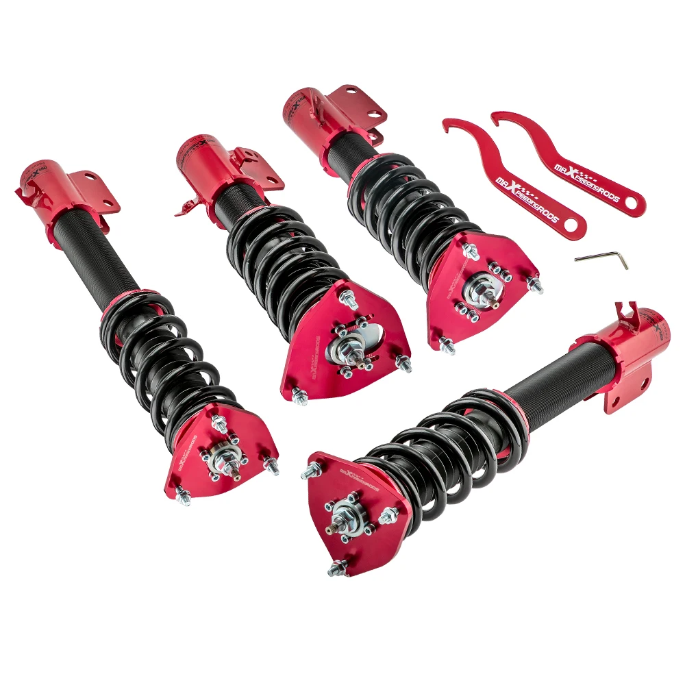 

24 Dampening Coilover Shock Absorbers Red For Subaru Impreza WRX 02-07 GDB for GDB WRX/STI 2002-2006 GDA GD9 GGA Front Rear