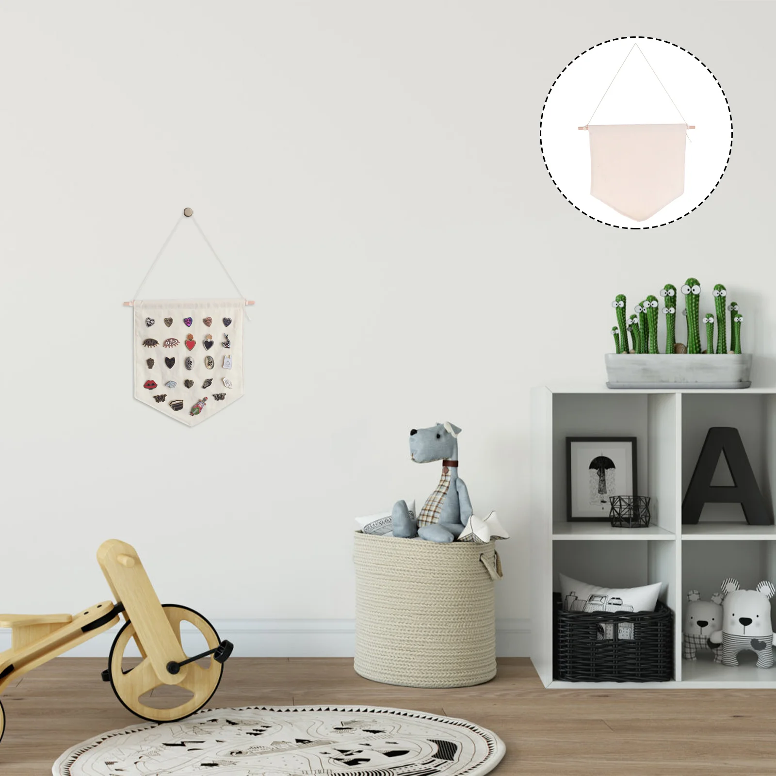 

Banner Pin Display Canvas Wall Blank Enamel Flag Badge Banners Lapel Pennant Holder Collection Plain Hanging Cotton Diy Board