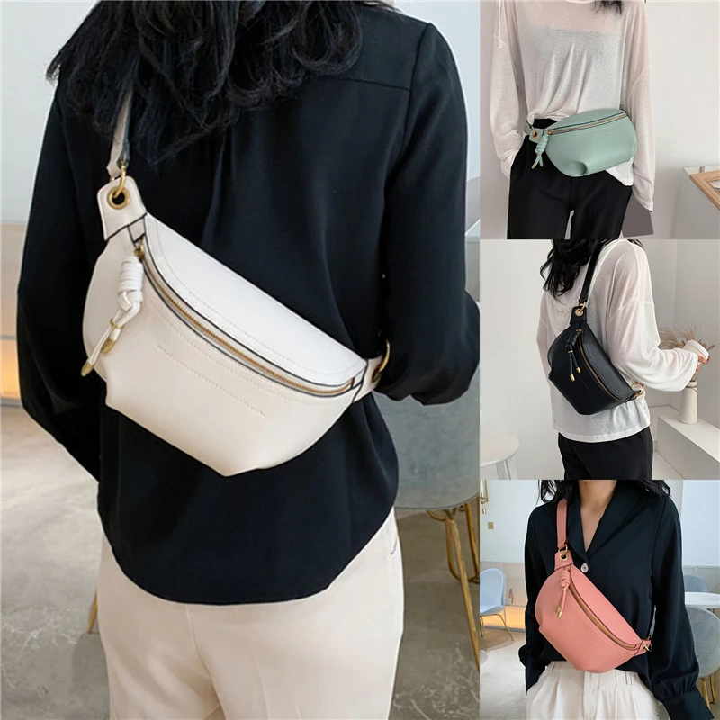 

Women Waist Packs Leather Fanny Letter Belt Bags New High Quality Shoulder Wild Messenger Fashion Chest Crossbody Bag Pouch
