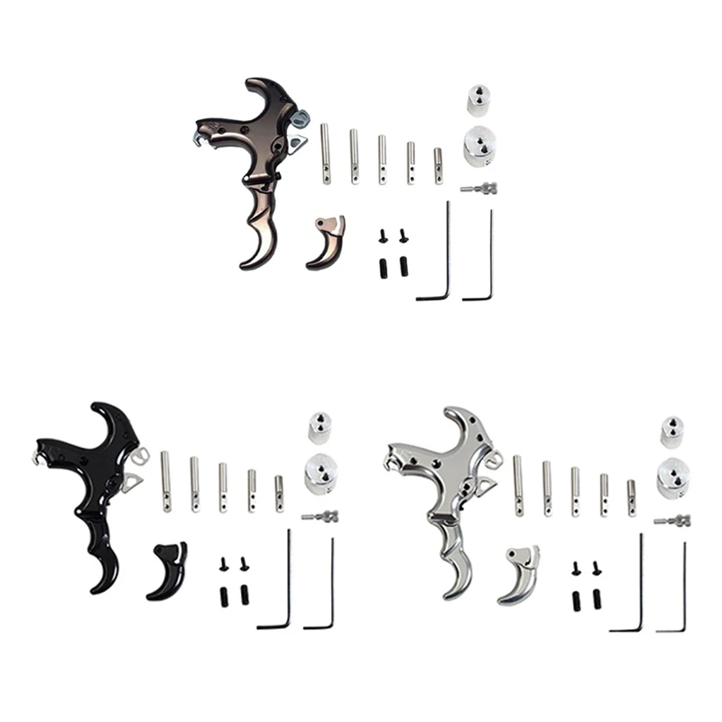 

3 Refers To The Compound Bow Release Auxiliary Tool Aluminum Alloy Thumb Trigger Handle Left/Right Hand Archery Kits Bronze