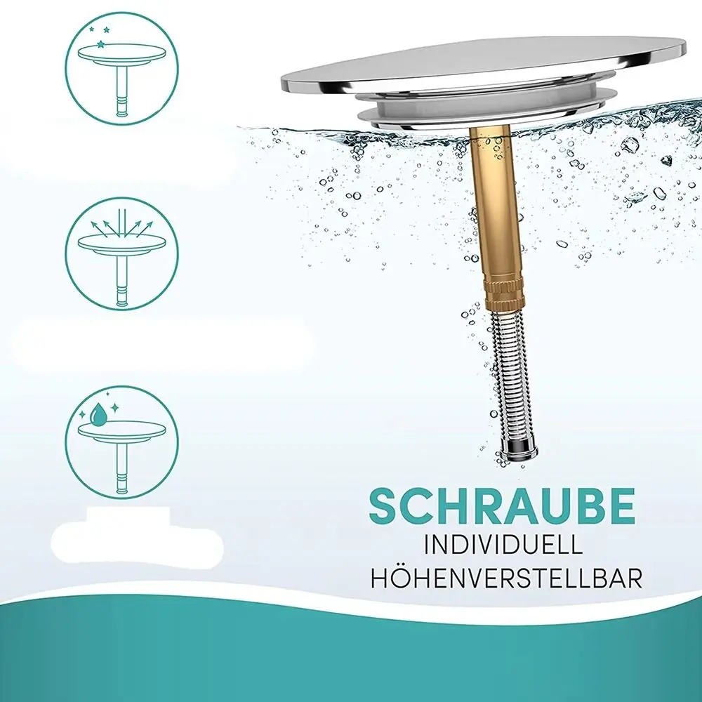 Прочный выдвижной стопор для отходов металлическая Регулируемая пробка ванной