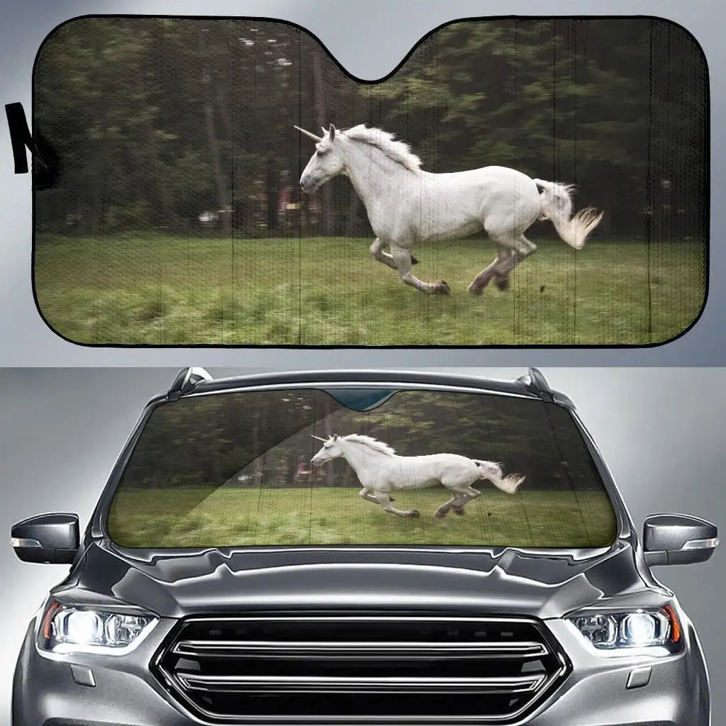 

Nature White Unicorn Horse Auto Sun Shades