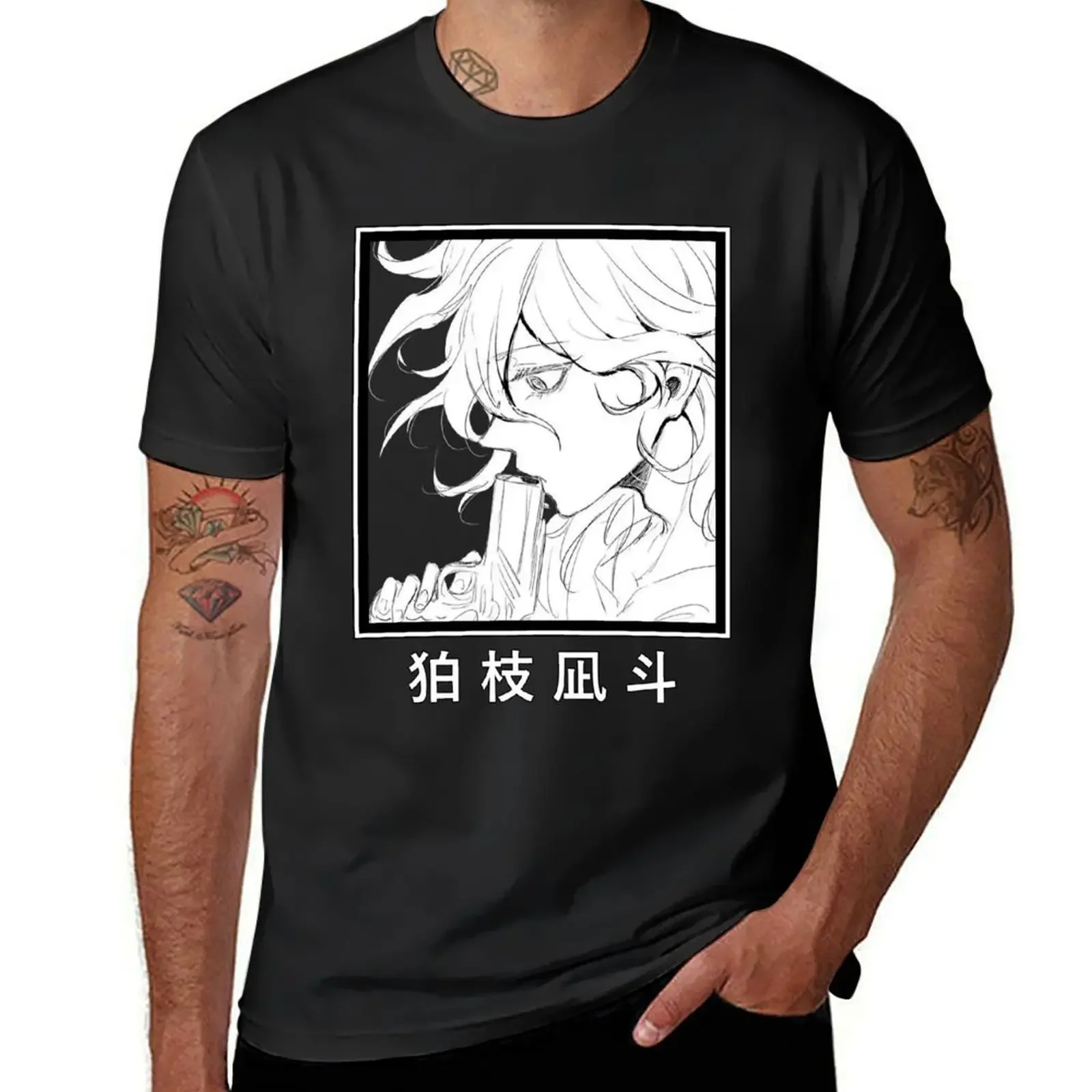 Мужские однотонные футболки Nagito Komaeda Danganronpa Gun с рисунком манги