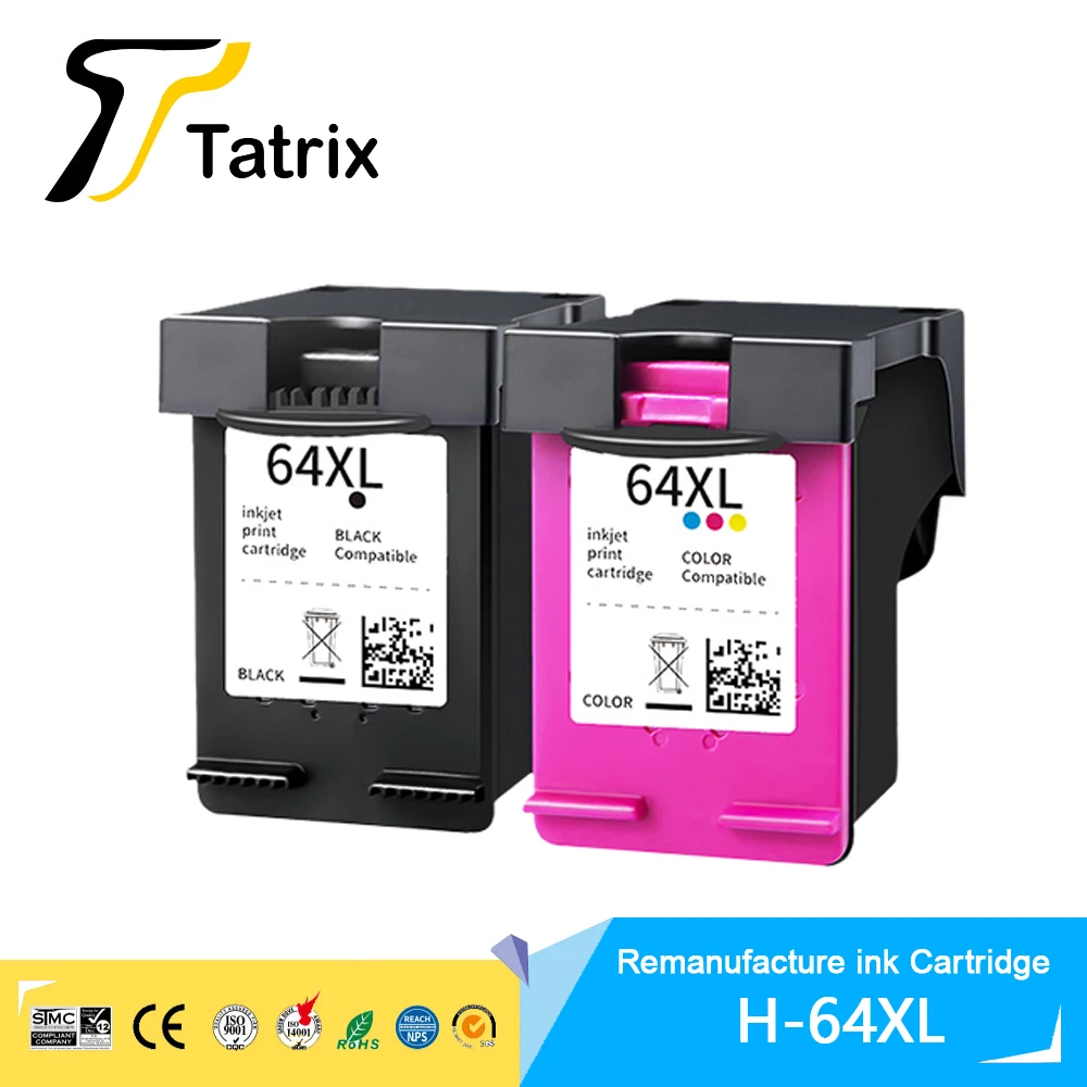 Фото Tatrix 64XL 64 XL для HP64XL Премиальный цветной восстановленный чернильный картридж для HP64 для HP Envy Photo 7800 7820 7822 7830 7120 7134 №2