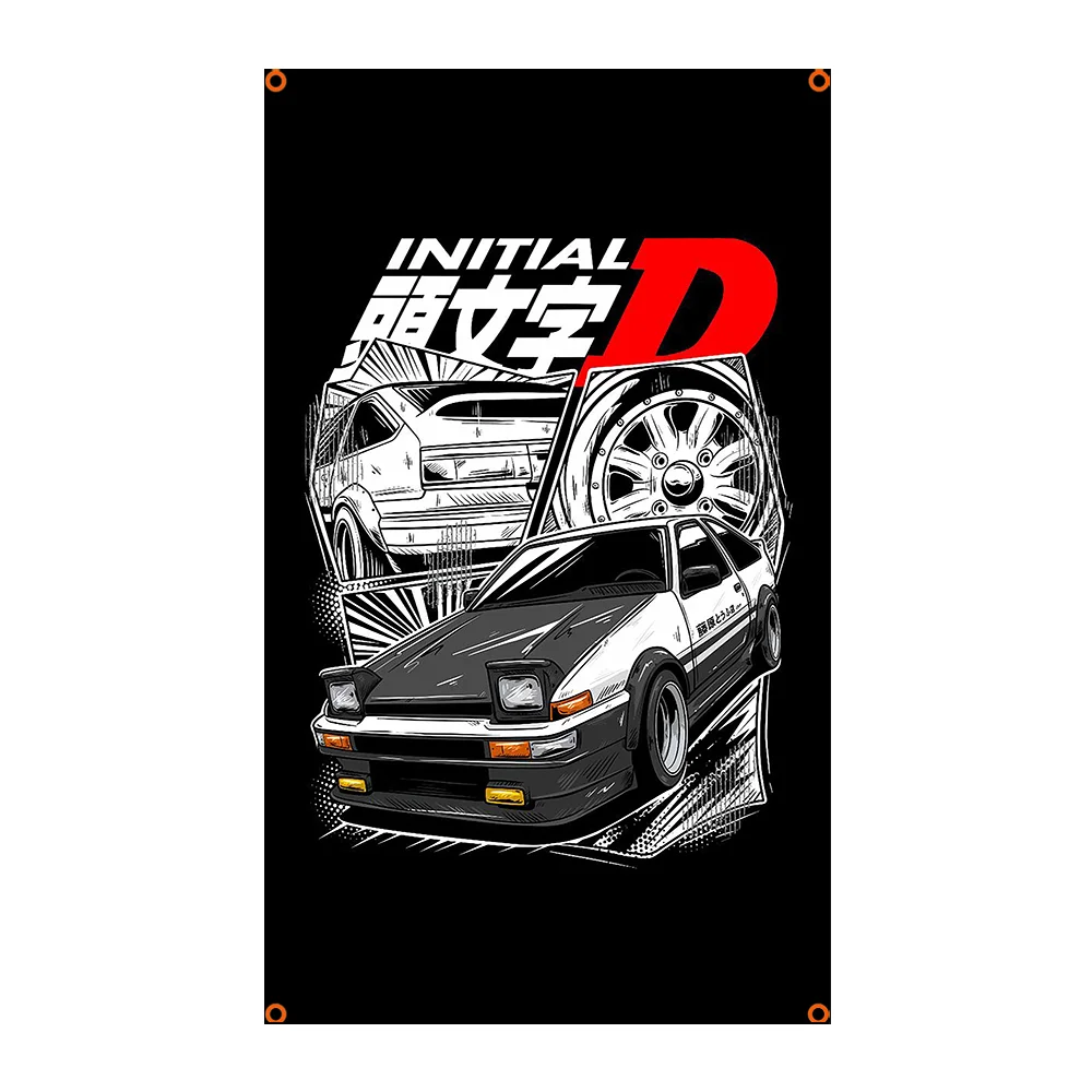 FLAGap Cool Racing Initial Initial D AE86, флаг киногонок, плакат с песнями, подходит для гаража (art.: 3920d34ad0f3a) - 3920d34ad0f3a