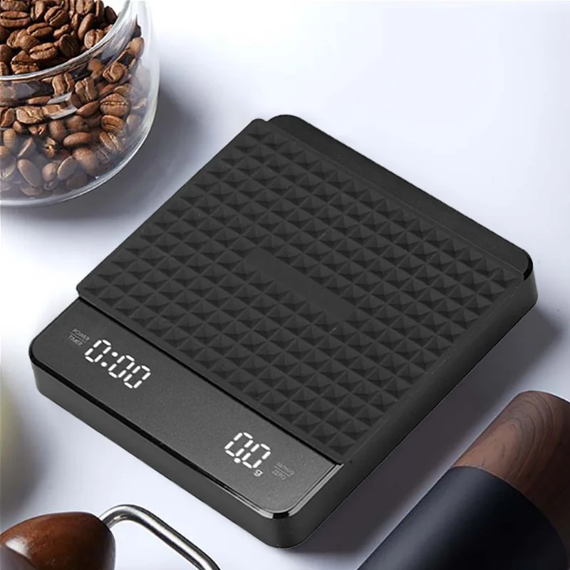 3kg/0.1g Smart Drip Coffee Scale USB Charge Timing LED Digital High Precision Hand-Held Electronic Coffee Scale with Timer