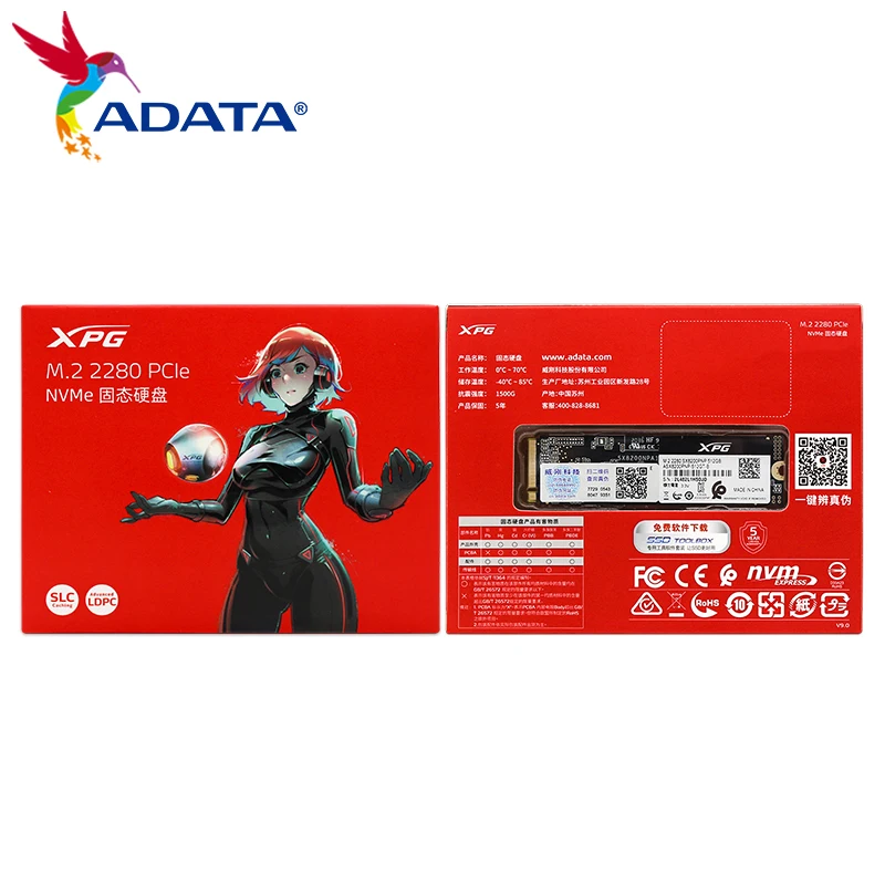 ADATA XPG SX8200 PNP M.2 2280 PCIe Gen3x4 SSD 1 ТБ 2 Внутренний твердотельный накопитель 3D TLC для