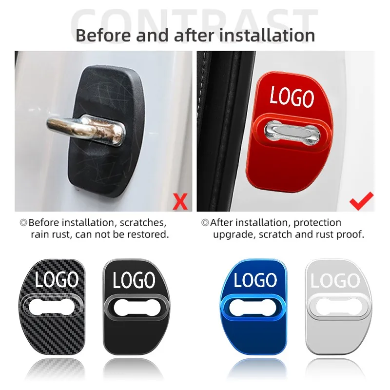 

For Renault Scenic Laguna Captur Megane 2 3 Master accessories 4pcs Stainless Steel Car Door Lock Cover Car Styling