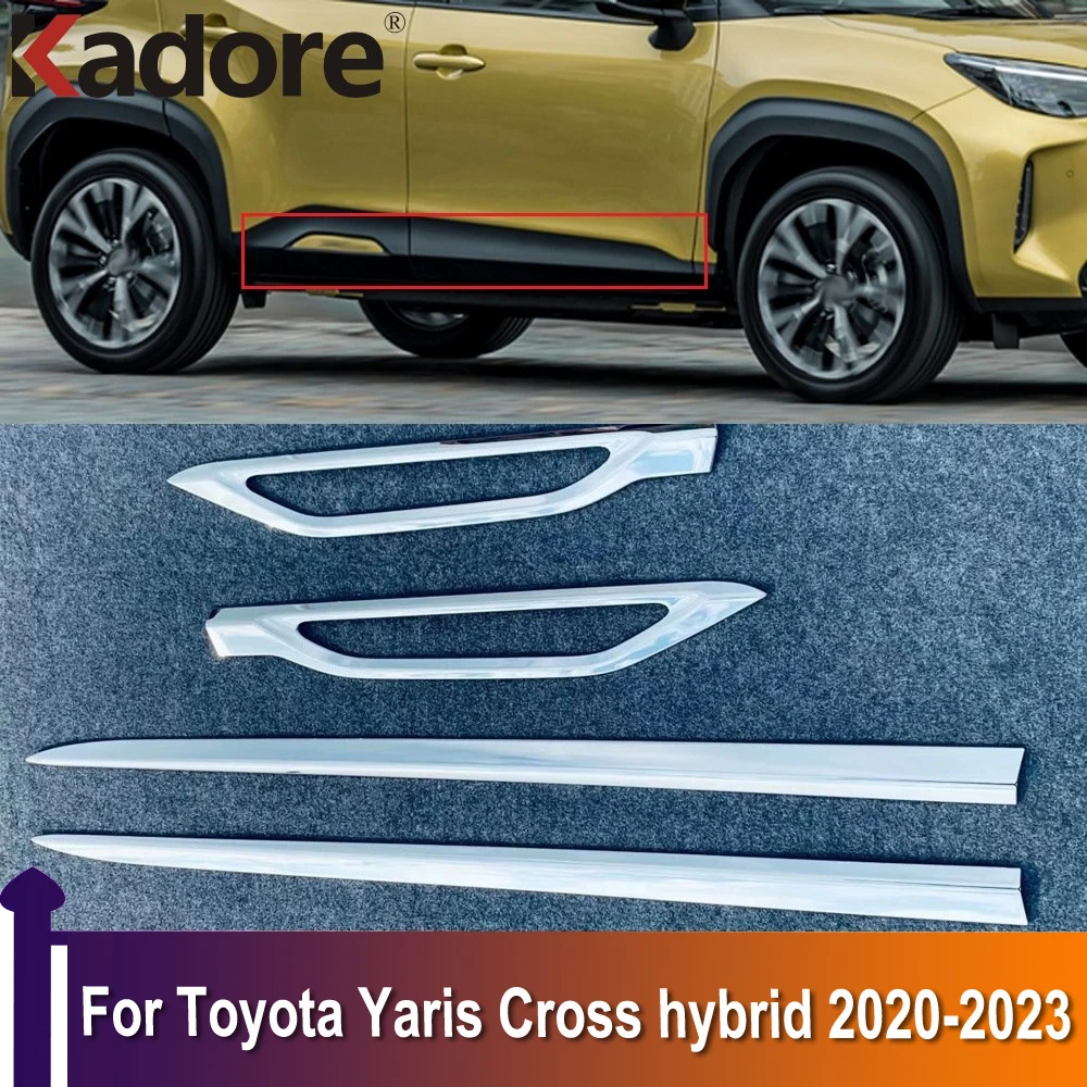

For Toyota Yaris Cross hybrid 2020 2021-2023 Chrome Side Door Body Mouldings Line Cover Trim Car Styling Exterior Accessories