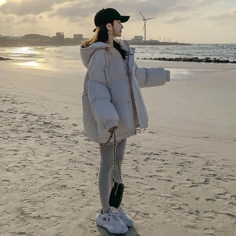 Down cotton-padded jacket more female han edition loose cotton short winter coat little cotton-padded jacket bread