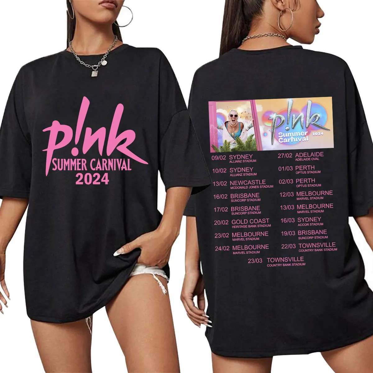 Футболка P!nk в стиле кэжуал для мужчин и женщин модная тенниска из хлопка