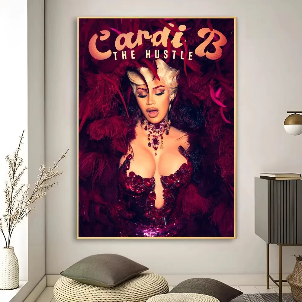 Постер Singer C-Cardi B необычная Наклейка на стену для гостиной бара винтажная
