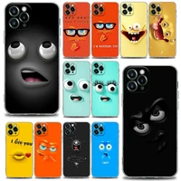 cute funny faces art phone case for iphone 11 12 13 pro max xr xs x 8 7 se 2020 plus cute shockproof clear soft tpu cover shell