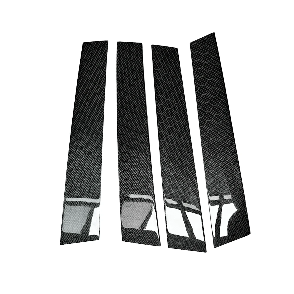 Блестящая черная 2x2 карбоновая B C опорная Накладка для литья отделка автомобиля