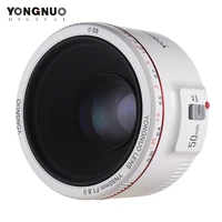 yn50mm f1 8 ii white afmf 0 35m focus distance standard prime camera lens for canon dslr camera