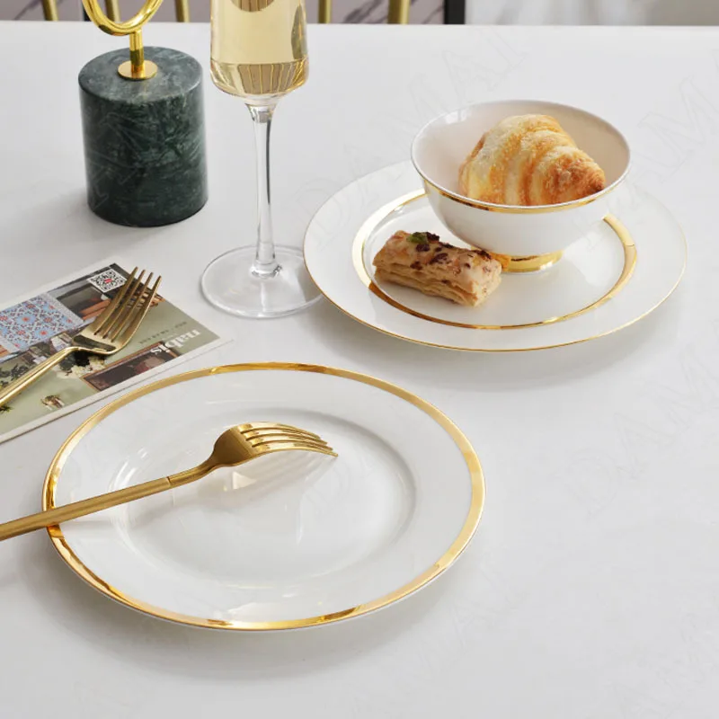 

Тарелка в европейском стиле из костяного фарфора, декоративный Настольный органайзер для завтрака, хлеба, послеобеденного чая, десерта, кух...